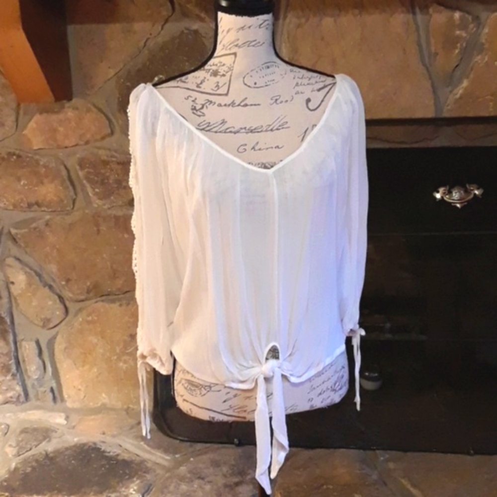 NWT American Rag sheer white top
